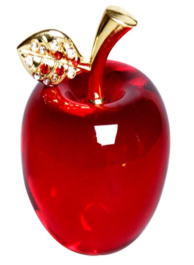 Hoobar Crystal Apple Figurine Paperweight Ideal Gifts for Wedding Birthday Christmas and Home Decoration 2.1 Inch (B-red) - Image 1